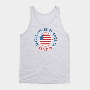 United States of America Est 1776 - American Flag Tank Top